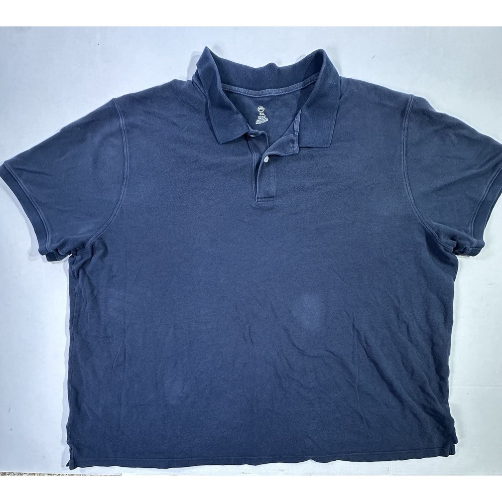 HB Polo Shirt Men's 5XL Navy Blue Cotton Short Sleeve Casual Big Tall